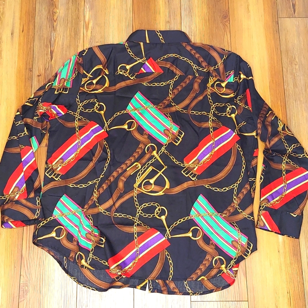 Vintage Lauren Ralph Lauren Horse Buckle 100% Cotton Button Down Size 2X - Picture 5 of 10